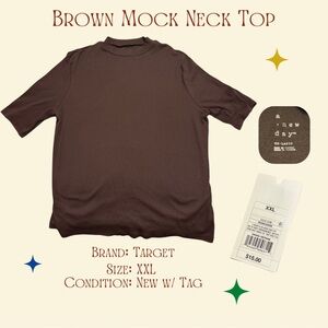 Chocolate Brown Mock Neck Top